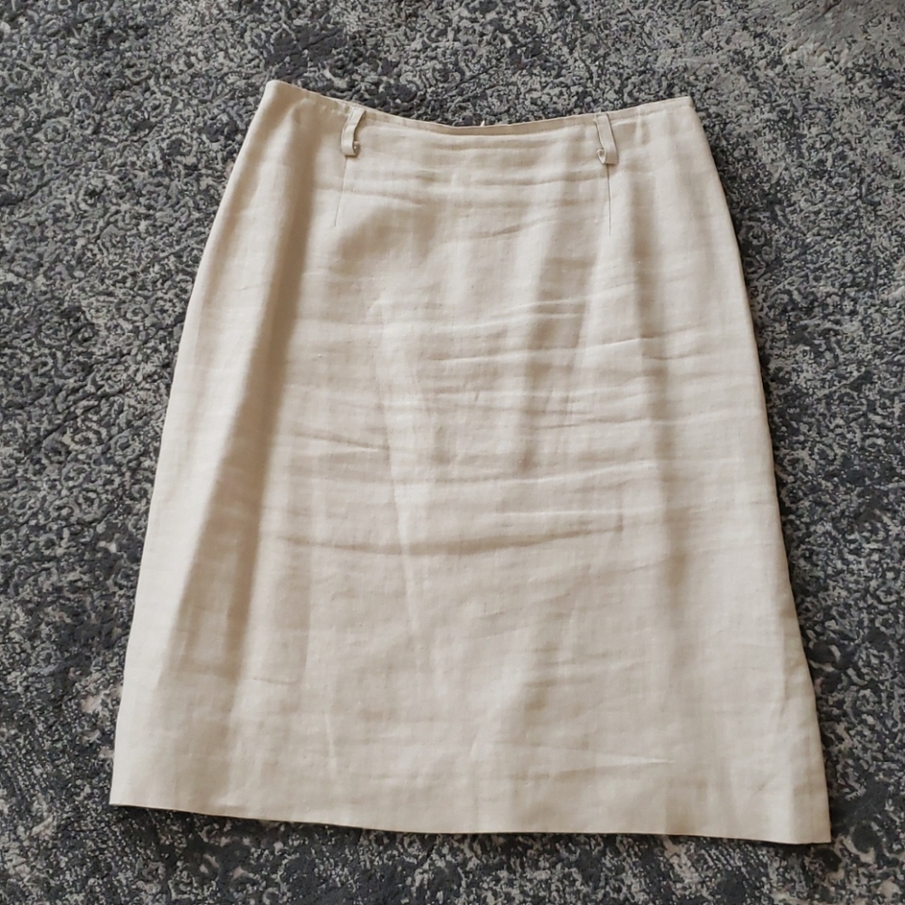 Louben linen pencil skirt